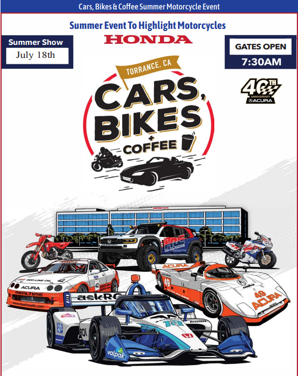 abate_ca's tweet photo. July 18th - Start your summer engines! 🏍️☕🚗

Join fellow riders, drivers, and motorsports enthusiasts for an unforgettable morning of Cars, Bikes &amp; Coffee in Torrance, CA! 

📍 Torrance, CA
🕢 Gates Open at 7:30 AM

👉 Learn more: https://t.co/h5BtpoVBk1 https://t.co/5Fw64Vkf8K