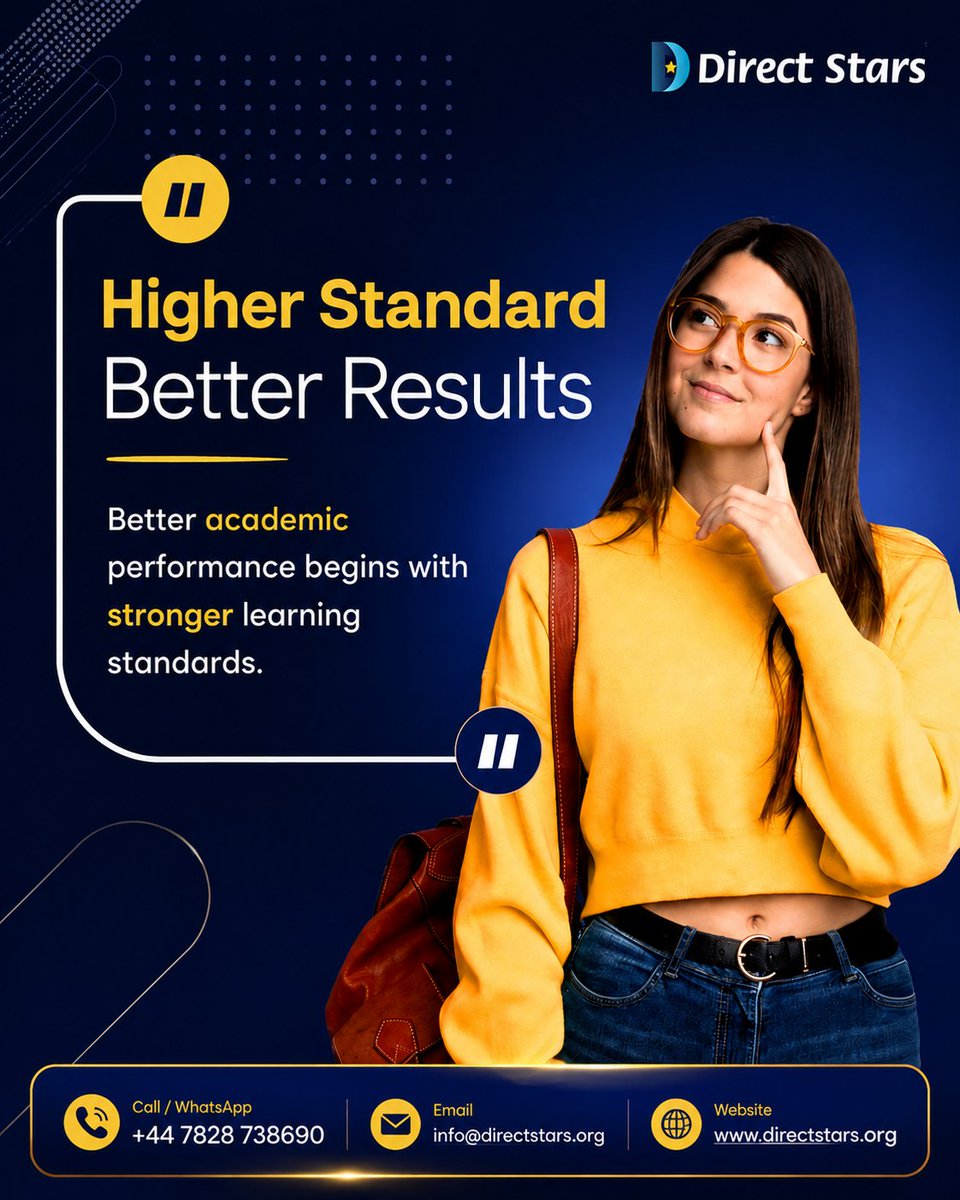DirectstarsOrg's tweet photo. HIGHER STANDARDS. BETTER RESULTS.

Better learning environments create stronger academic performance.

Give your child the support to achieve more.

📞 +44 7828 738690

🌐 https://t.co/RLOtKQM8kq

#DirectStars #AcademicExcellence #TutoringUK https://t.co/QwLSMxBDmr