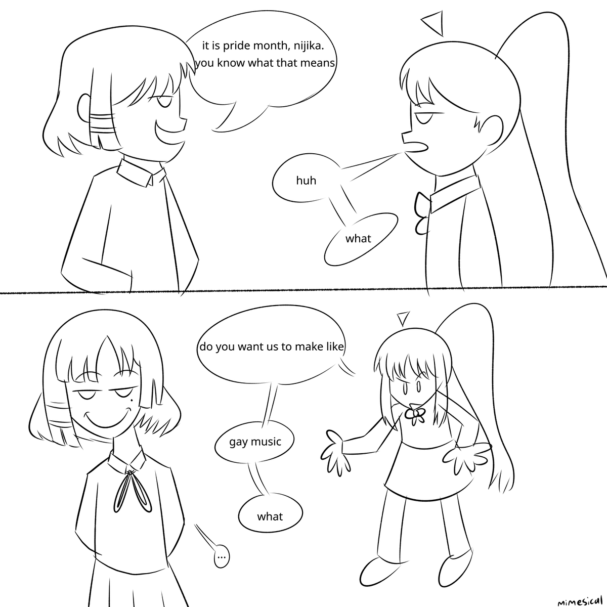 BTRDoods's tweet photo. day 61    

happy pride month !!
I promise I'll draw actual pride art soon I just couldn't resist this bit

#BocchiTheRock #ぼっち・ざ・ろっく https://t.co/3PTJbMdCsL