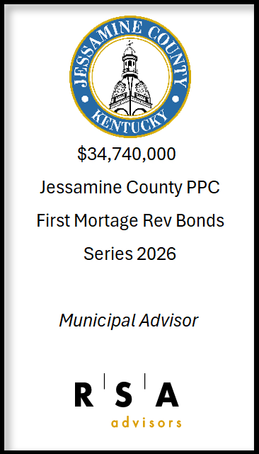 RSA_Advisors's tweet photo. RSA completed a successful bond sale today for Jessamine County. It was a pleasure working with the county and we look forward to future projects! https://t.co/9danvtFlhM