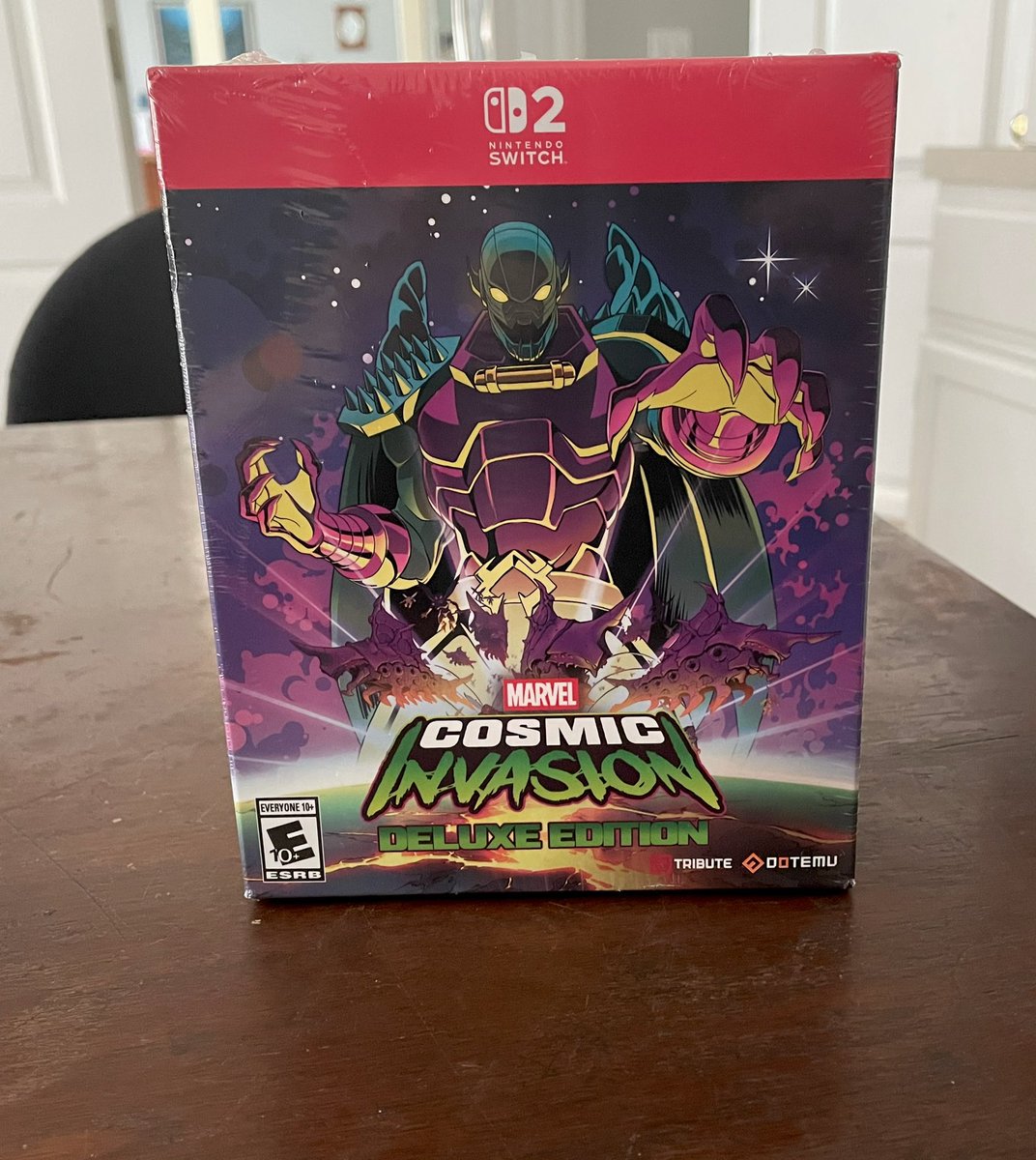 L1VGR's tweet photo. Just received Marvel Cosmic Invasion Deluxe Edition from Amazon. This is a beat-em-up game that is developed in a retro art gaming style available on the Nintendo Switch 2. The deluxe edition comes with a steelbook, stickers, poster and large art cards. https://t.co/KY0f1GIE98
