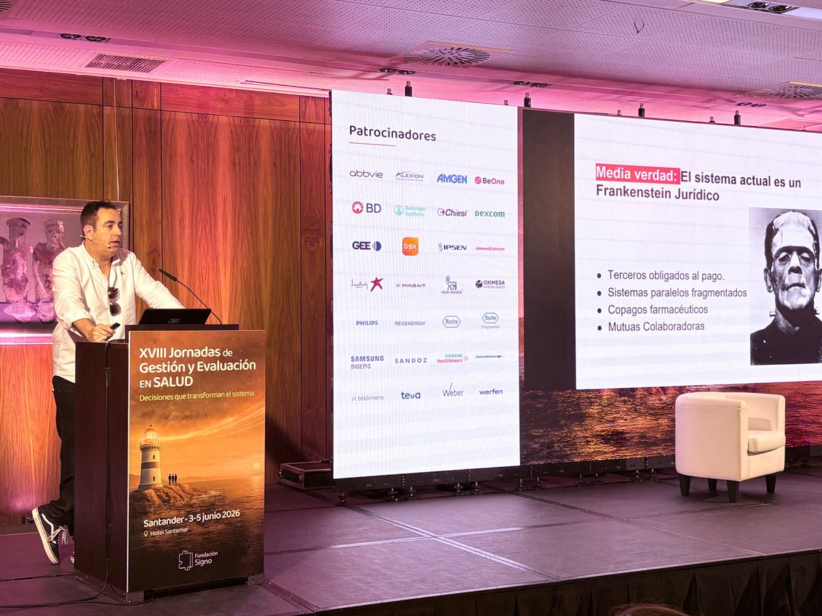 fundacionsigno's tweet photo. #JornadasSigno | Conferencia inaugural “Desmontando #mitos sobre el #gobierno de la #salud” 👉🏽 @JoaquinCayon, jefe del Servicio Jurídico de la Consejería de #Salud del @cantabriaes.
#JornadasSigno2026 #JornadasSignoSantander https://t.co/BOGXBMoZwj