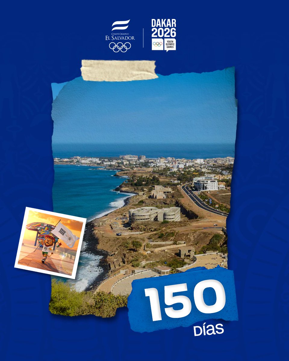 TeamESA_'s tweet photo. 🔜⏳🇸🇳
Estamos a 150 días para el inicio de los Juegos Olímpicos de la Juventud Dakar 2026, que se realizarán del 31 de octubre al 13 de noviembre.
¡Cada vez más cerca!🤩
#TeamESA🇸🇻 https://t.co/k3ES0loKk8