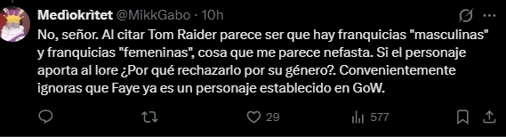 MikkGabo's tweet photo. @PipoBronceadito @comemelabocapls Claro que te argumenté capo, que lo ignoraras es otra cosa. Te lo repito si quieres: el argumento de sagas con protas masculinos y femeninos es obsoleto y limitante.  Se ignora el hecho de que es un personaje establecido y sirve para expandir el lore. Y puedo seguir, si quieres. https://t.co/RBDp8qEaFU