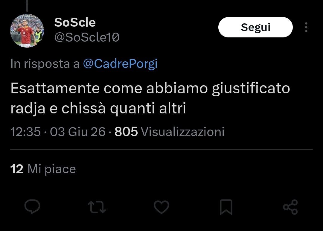 odio_limone's tweet photo. Questo verme non perde occasione di dare dei fasci ai laziali e poi ragiona così quando riguarda la sua squadra

Credo sia veramente uno dei peggiori esseri viventi sulla faccia della terra https://t.co/qqVXcACPoD