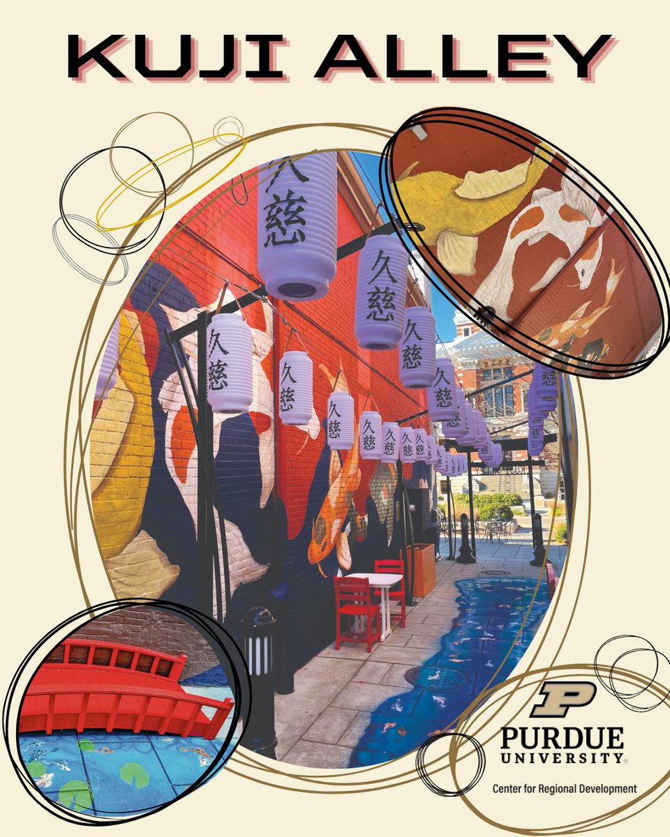 pcrd's tweet photo. 🏮🌸 Franklin, Indiana’s Kuji Alley celebrates the city’s sister-city connection with Kuji, Japan through cherry blossoms, lanterns, koi murals, and a Japanese footbridge! 🇯🇵🐟
#WednesdayWonder

Sources: https://t.co/8Vau55c1a0

https://t.co/MGaGNIQZnI https://t.co/gMYT8fqLu6
