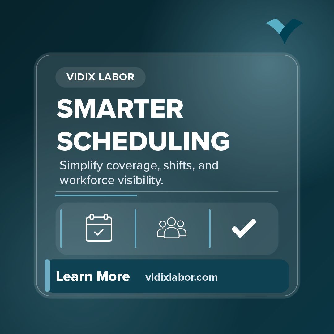 BanKoe_Co's tweet photo. VIDIX Scheduler helps teams manage coverage, reduce scheduling headaches, and give managers a clearer way to build, adjust, and communicate schedules.

Watch the video to see how smarter scheduling can support a more efficient workforce:
https://t.co/dC4mMFGbDD https://t.co/RpVVariTlk