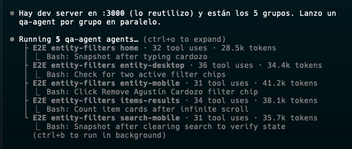 alexmunoz1_'s tweet photo. 𝙖𝙜𝙚𝙣𝙩-𝙗𝙧𝙤𝙬𝙨𝙚𝙧 esta en otro nivel 🚀
Corriendo 5 escenarios de testing e2e en paralelo.

No pierdas tiempo y tokens con Playwright MCP. https://t.co/smvB5BHqGK