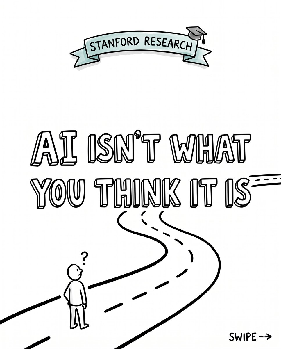 askMsQ's tweet photo. A Stanford economist just reframed AI for me. 

Erik Brynjolfsson says AI doesn't stand for artificial intelligence. It stands for amplifying intention. His research? People who use AI to automate see their jobs shrink. People who use it to augment see their opportunities grow. https://t.co/hLsZJGYLBj