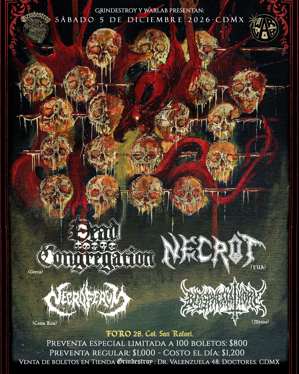 BBeat105's tweet photo. @Comabandmx, #SuperjointRitual, #DeadCongregation, #SordidClot, #Stoma, #SquashBowels
#7AñosBlastBeat, @circovolador, @gexro8008, @CARNE_Band, @r_p_m
#StayBlast
#BlastBeat105 https://t.co/sCnU5mIxoJ