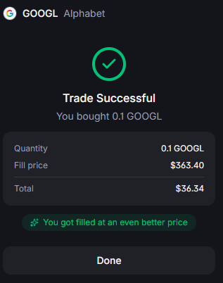 0xiamjosh's tweet photo. Thanks @Backpack, I bought my first ever stock in my life 🥳🥳🥳

This is just the beginning.

Using Backpack, I will be DCA whenever I can 😍 

$GOOGL will win the AI race. https://t.co/tcoNDdU7Pn