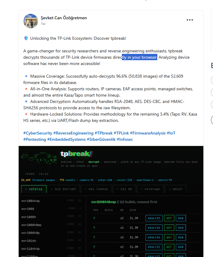 encrypted_past's tweet photo. When randoms write about your tools on LinkedIn, that means I did a thing? https://t.co/UMc7wzBhTP