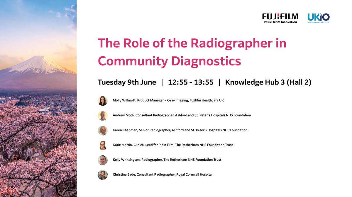 UKIOCongress's tweet photo. Finishing off the day with our final Knowledge Hub session announcement!

Taking place on Tuesday 9th June from 12:55 to 13:55, this session will explore the emerging roles of Radiographers in Community Diagnostics.

Register here👉 https://t.co/tq22Tekwu4

#UKIO2026 https://t.co/pbxxLX2jdh