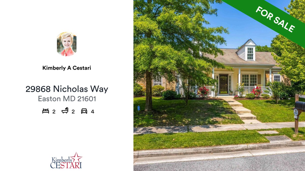 CestariRealtor's tweet photo. 🛌 2 🛀 2 🚘 4
📍 29868 Nicholas Way, Easton, MD, 21601

Just Listed!

https://t.co/LasDjc3DlQ

...
#cestarirealestate
#ratemyagent #realestate #LNF
#topagent
#longandfoster https://t.co/BX7lc9NmTC