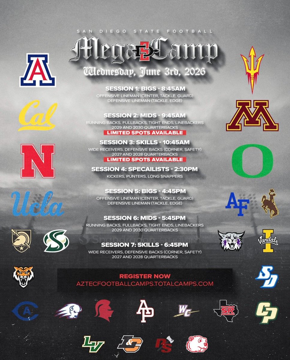 NASHGOADE's tweet photo. Tonight
Added Camp-
Session 6- Lets Go!
@CoachWhiteEra @AztecFB https://t.co/2roOuGA964