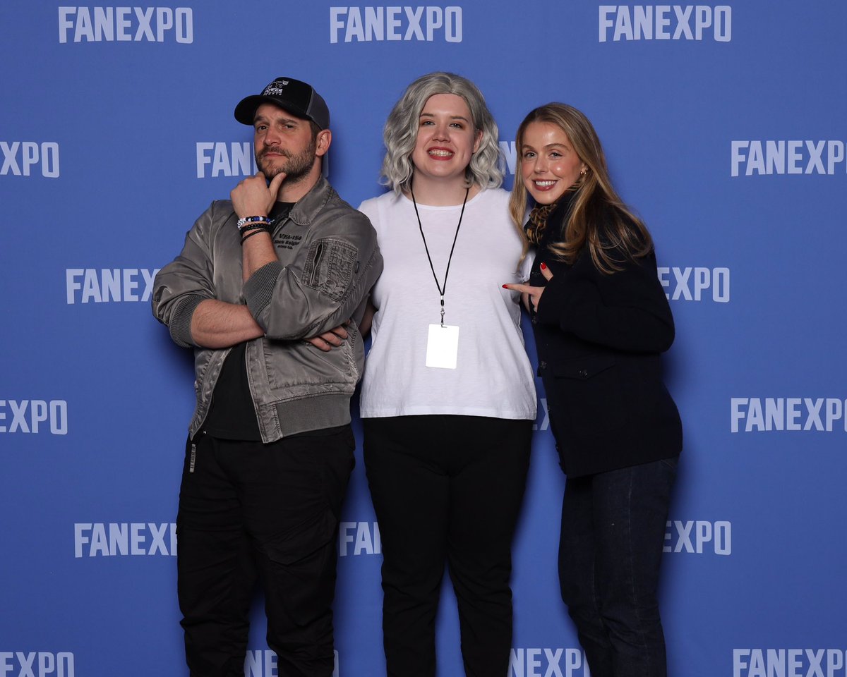 Victoria__BTS's tweet photo. I met Nick Apostolides, the voice of Leon Kennedy &amp; Angela Sant’Albano, the voice of Grace Ashcroft from Resident Evil! I was dressed up as Grace! They we’re the sweetest ever and I’m so glad I had the honor of meeting them 🩷 @Nik_apostolides @asantalbano #fanexpo #ResidentEvil https://t.co/UKRaanK0n9