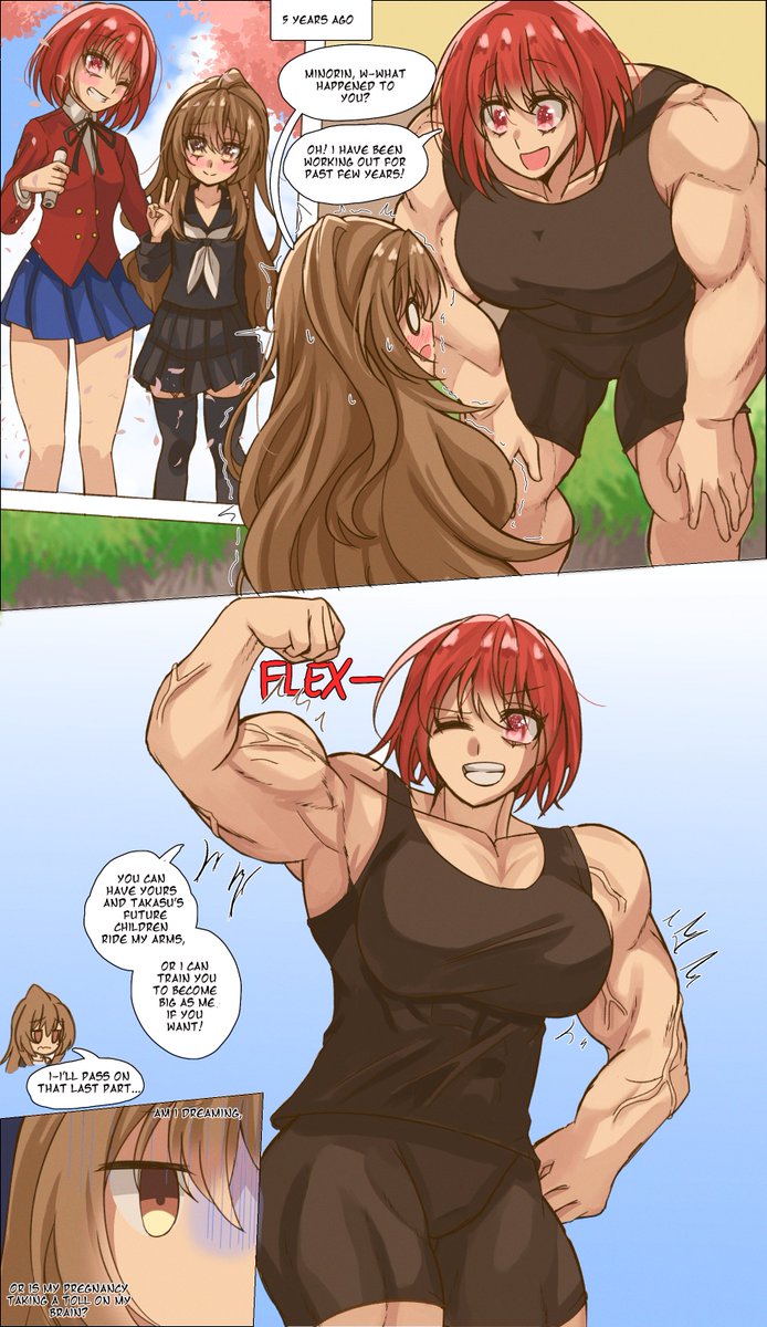 yukiart83's tweet photo. Taiga meets Minori again after years,

but something about her has changed.

#musclegirl #comic #Toradora https://t.co/W3TU1gdDcC