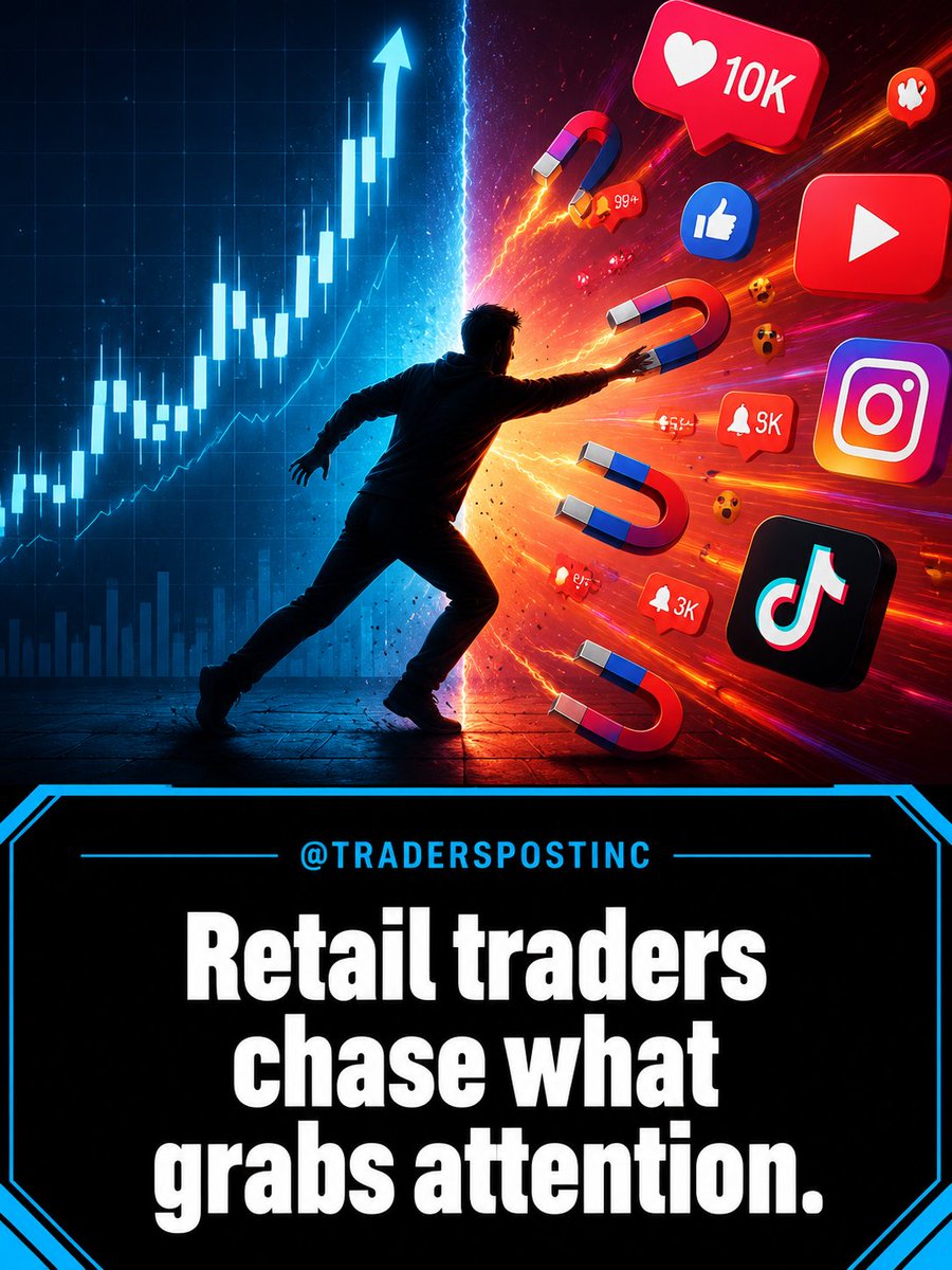 TradersPostInc's tweet photo. Retail tends to buy what's loud.

Earnings pops, viral tickers, trending names — the order flow follows the attention.

The hardest part of trading isn't analysis. It's not chasing.

Automation keeps you on your plan.

#TradingPsychology #AlgoTrading

https://t.co/6Emm0sQdpL https://t.co/eVVLu3ARVU