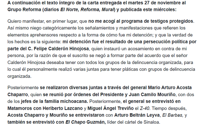 TEPETATES53's tweet photo. CartaPúblicaDifundida/2012,"La Barbie"Sí,El texto íntegro en la carta de #ÉdgarValdezVillarreal,alias" #LaBarbie"Disponible forma pública en internet.RedactadaYentregada a la prensa,27Nov./2012 a través de su abogada, #EréndiraJoselynGuerra.CALDERON,NUNCA FUE citado POR #DEAoCIA https://t.co/tiB6un4zru