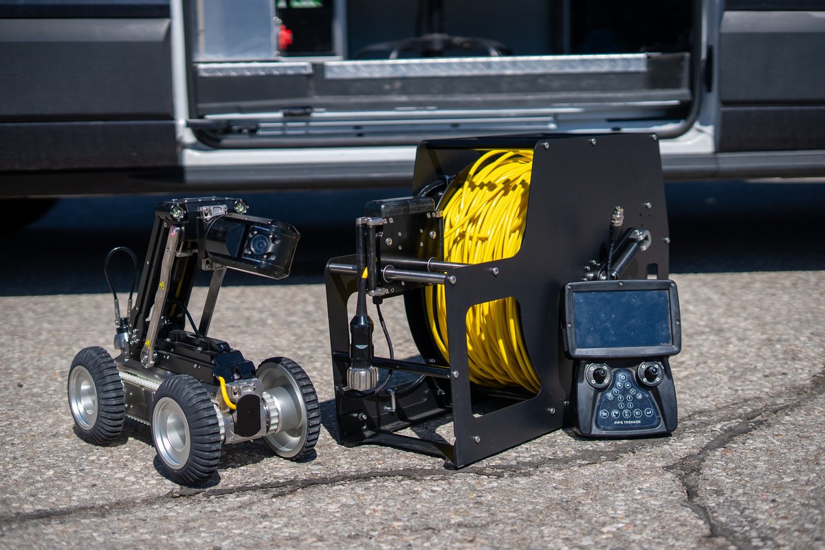 PipeTrekker's tweet photo. Meet the A-150 S Package, the most portable pipe inspection crawler in the world.

✔ 260° rotating camera &amp; grabber
✔ Laser scaling &amp; LED lighting
✔ Swappable batteries
✔ Complete system in just two rugged cases.

#PipeTrekker #Crawler #Inspections https://t.co/LwpKFEy9td