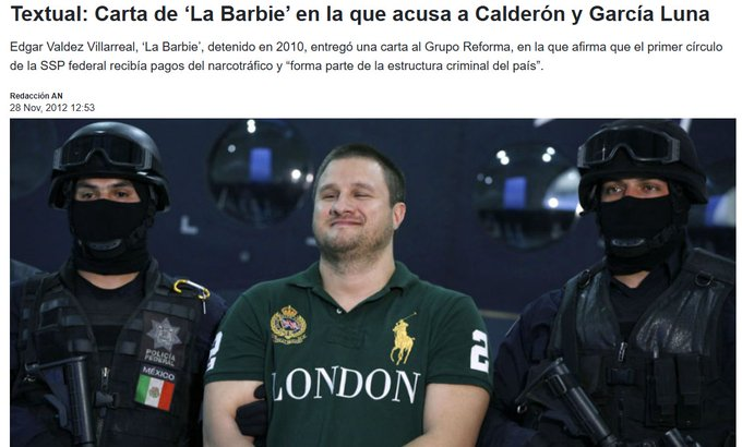 TEPETATES53's tweet photo. CartaPúblicaDifundida/2012,"La Barbie"Sí,El texto íntegro en la carta de #ÉdgarValdezVillarreal,alias" #LaBarbie"Disponible forma pública en internet.RedactadaYentregada a la prensa,27Nov./2012 a través de su abogada, #EréndiraJoselynGuerra.CALDERON,NUNCA FUE citado POR #DEAoCIA https://t.co/tiB6un4zru