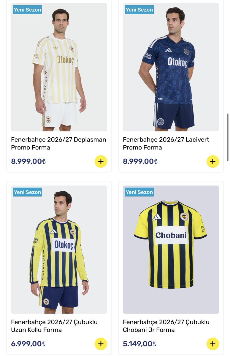 siyahcoraplilar's tweet photo. Fenerbahçe yeni sezon forma fiyatı 5.999 TL, promo forma fiyatı 8.999 TL oldu.

Çubuklu Uzun Kollu forma fiyatı ise 6.999 TL https://t.co/ho31Y3izY2