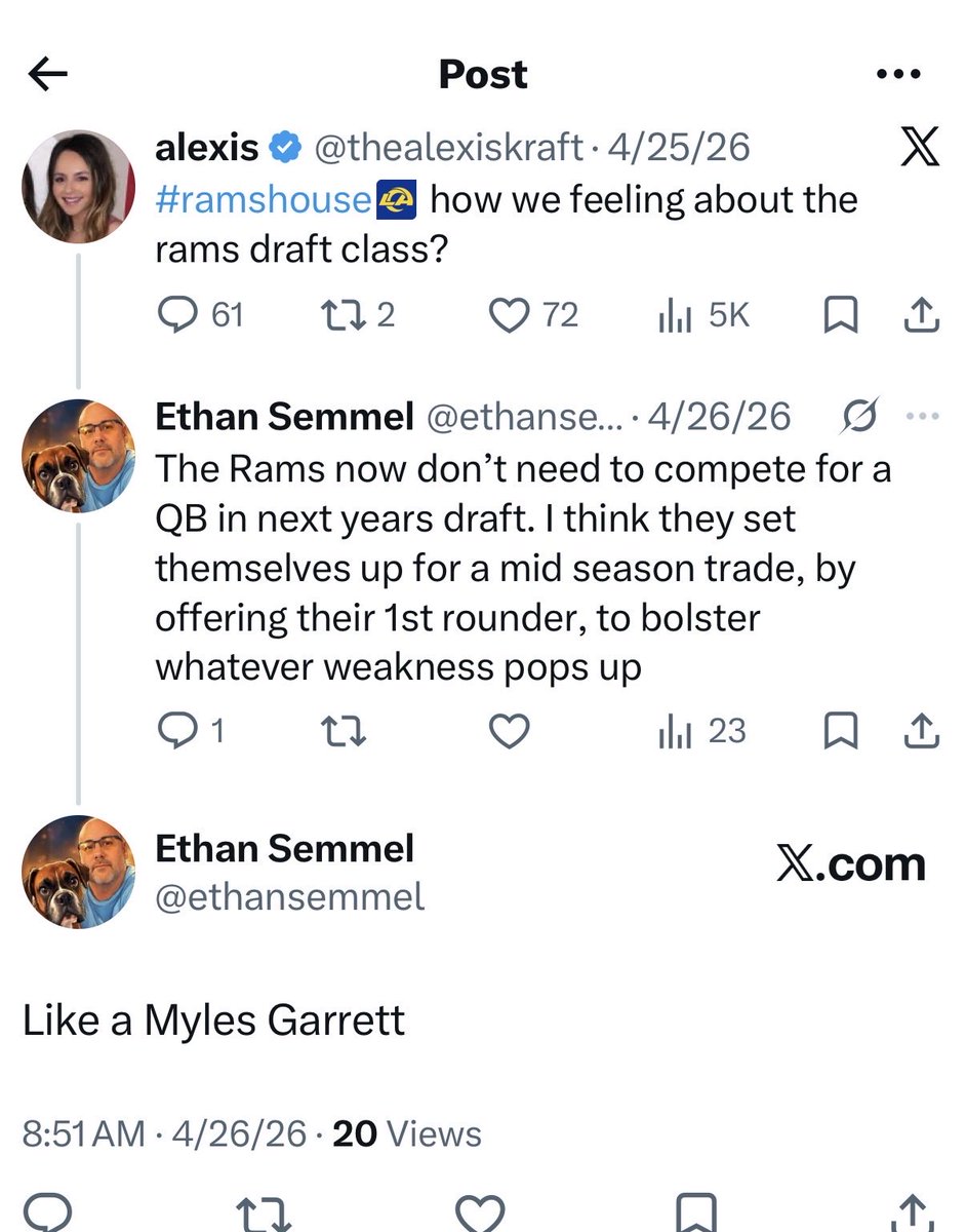 ethansemmel's tweet photo. The only thing I had wrong was the timing. #larams https://t.co/oQD4f2mNuR