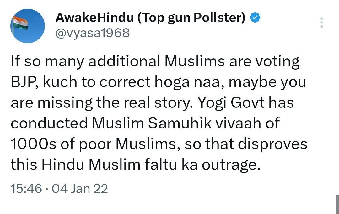Luciferghost3's tweet photo. Leaving aside your vijay fanboying, any pollster who thinks bjp gets Muslim vote should not be taken seriously . https://t.co/PQy79V2GBZ