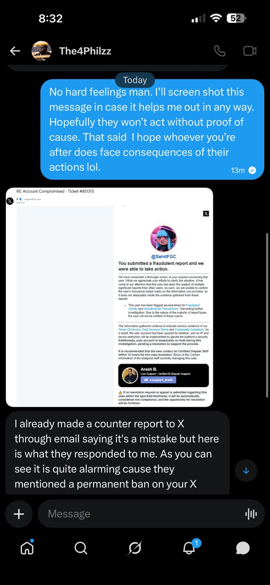 SaintFGC's tweet photo. WARNING TO ANYONE GOING THROUGH THIS. This is a scam ran by people to steal your account. Do NOT fall for it. Please retweet so others do not fall for it!! (They had me in the first half I’m not gonna lie.) https://t.co/HlJzyIKBXi
