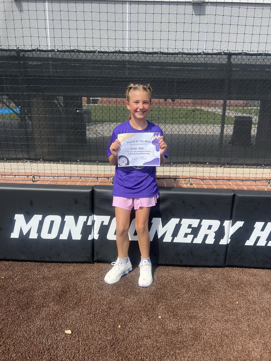 MHSBearSB's tweet photo. The 2026 Lady Bear Softball Camp (K-5th) has officially ended! A huge thank you to everyone who came out and supported Montgomery Softball this week.
IT’S A GREAT DAY TO BE A BEAR💜🐻
#BeABear #BuildingChampions https://t.co/JjBFEzvBYq