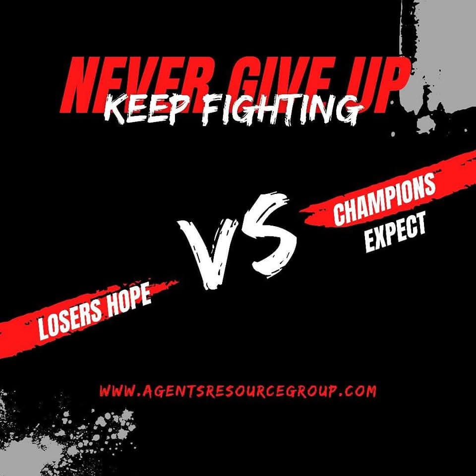 AgentsRG's tweet photo. Losers Hope. Champions Expect. https://t.co/QCkNuRVvbG