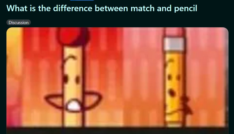 allwaysinalways's tweet photo. if you cant tell the differences between match and pencil you genuinely need to rewatch the entirety of bfdi https://t.co/A7dKMTrOkn