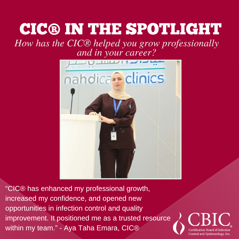 CBIC's tweet photo. 📢 Today, we are spotlighting Aya Taha Emara, CIC® with Nahdicare Clinics in Saudi Arabia!

🔗Learn more about Aya at https://t.co/7wbj3U0cdn https://t.co/uOBaKUv3zI
