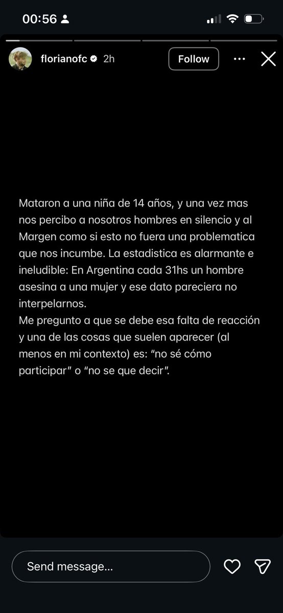 lolaetala's tweet photo. Me pareció muy atinada la reflexión que hizo Florián sobre la falta de reacción de los hombres para manifestarse en contra de la violencia machista, la comparto por acá https://t.co/OPprrljTCu