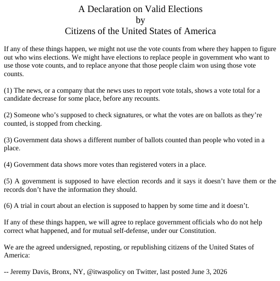 itwaspolicy's tweet photo. @MJTruthUltra American citizens including those residing in Los Angeles should apply the first lesson in American history by supporting a #DOVE, #DeclarationOnValidElections.

Desire for our freedom should move us to defend it despite fears about fighting the warlords in our country. https://t.co/eElgwDPRoN