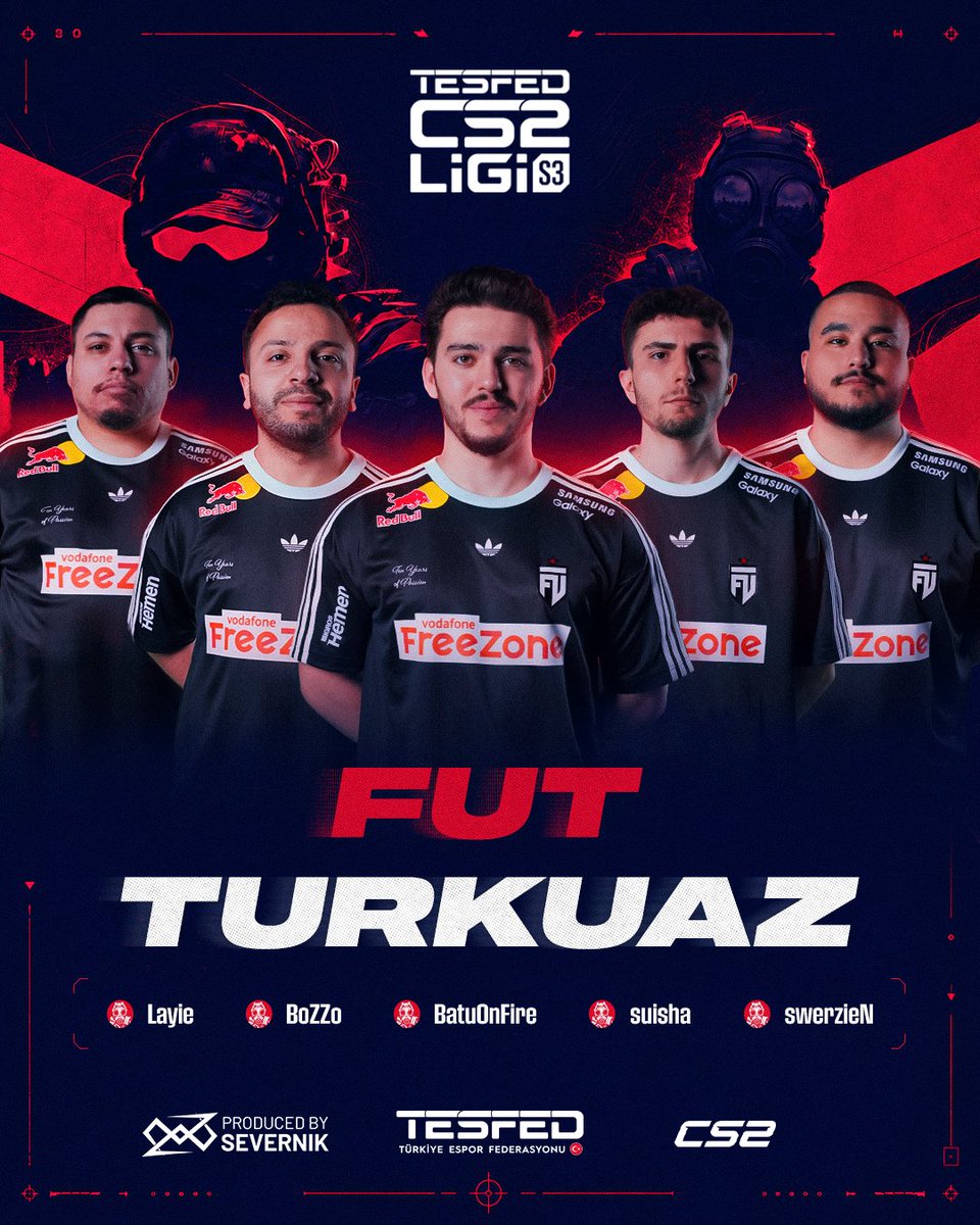 tesfedcs2ligi's tweet photo. KARŞINIZDA FUT TURKUAZ! 🔥

 TESFED CS2 Ligi 3. Sezon davetli takımı FUT Turkuaz'ın Kadrosu sizlerle!

#TESFEDCS2LİGİ #CS2 https://t.co/p1dCJAMmgO
