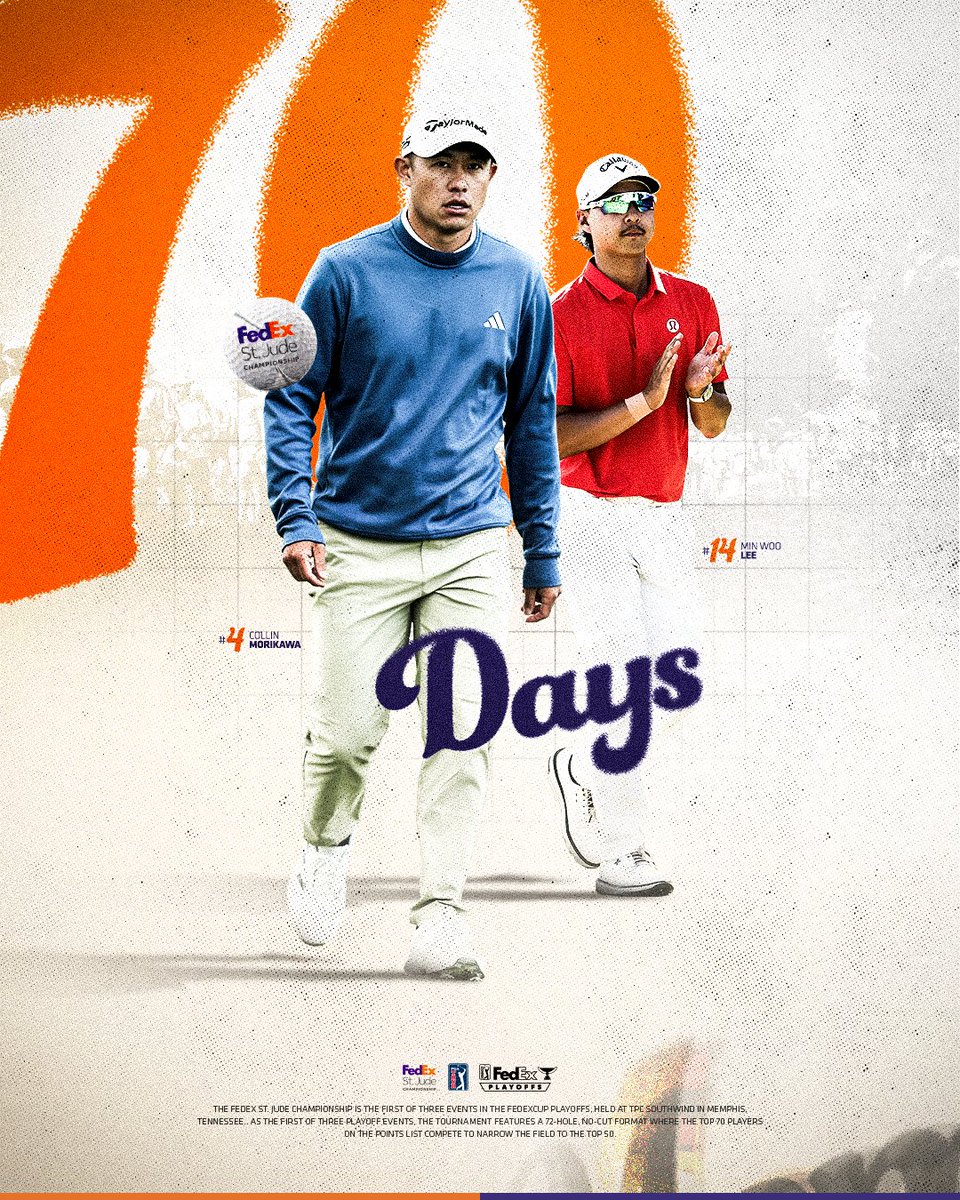 FedExChamp's tweet photo. 70 days until the top 70 players tee it up in Memphis. https://t.co/PNzhsuHXIA