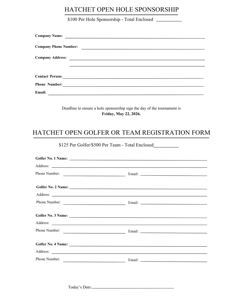 BA_Hatchets's tweet photo. Join us for the 23rd Annual Hatchet Open Golf Tournament! This event helps raise money for Bad Axe area youth, with 100% of proceeds donated to local programs. 🏆🏌️⛳

Interested in playing, sponsoring a hole, or helping with the event? Contact one of the committee members below! https://t.co/npCMztkY0d