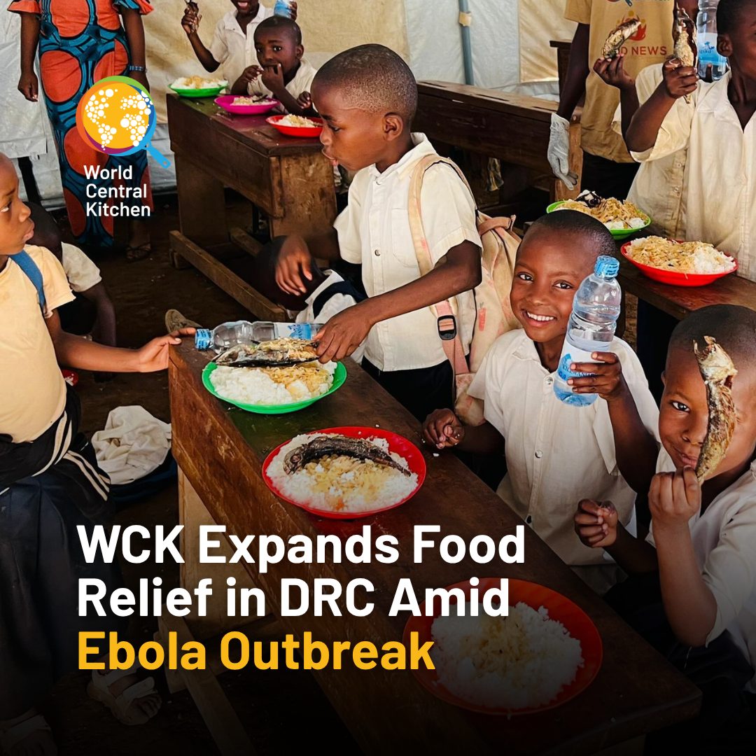 WCKitchen's tweet photo. WCK is expanding our response in eastern DRC—where conflict, displacement, and a growing Ebola outbreak are pushing families to the brink. Through partnerships with Panzi Hospital and Good News for Africa, we've served more than 380,000 meals to families in need. Read more: https://t.co/PvTrrKDdGB #ChefsForDRC