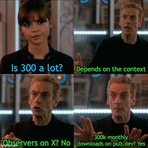 patrol_leancode's tweet photo. Today’s magic number is 300! 🤯

We’ve just hit two incredible milestones at the exact same time:

✨ 300 followers right here on X!
✨ 300,000 monthly downloads on pub. dev!

It’s great to have you all here. 💛 This, along with a growing number of downloads, gives our Patrol team the ultimate motivation to keep pushing the boundaries of E2E testing.

Thank you for building (and testing) with us! 🥂🚀

#FlutterDev #MobileTesting #FlutterCommunity #QualityAssurance