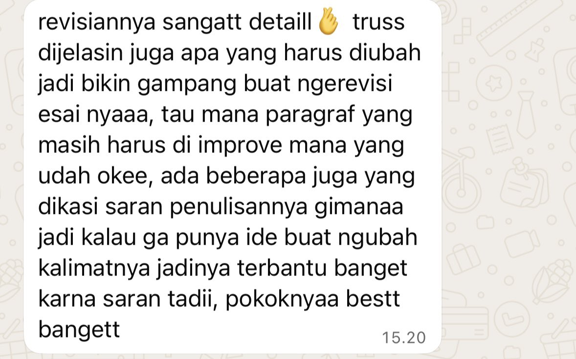 Lentera01_'s tweet photo. senangg banget bisa ngebantu kalian semuaaa ππ. Semoga ada cintanyaa yaaa βΌοΈ Buat teman-teman yang mau revisi esai PPKB aku masih open yaaa, bisa langsung DM buat info lebih lanjut π€©π€© #ppkbui #revisiesaippkbui #ui #zonauang #esaippkb https://t.co/HMIR2WPd4P