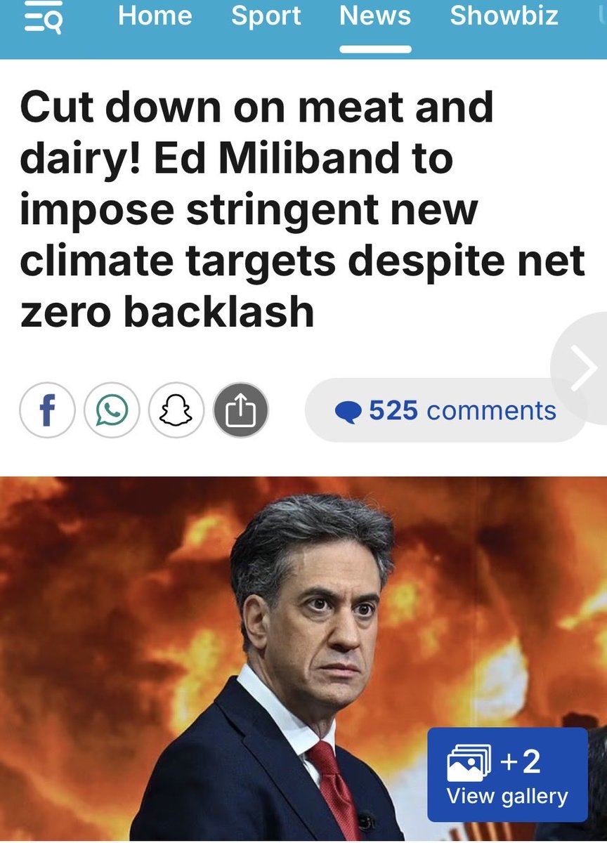 alanvibe's tweet photo. Now hypocrite mad Ed Miliband tells us all to cut down on meat and dairy

No!

Net Zero maniac not only harming our economy wants to police our healthy diets too

But he loves a bacon sandwich 

Take Back Democracy https://t.co/kfdx5H49eU