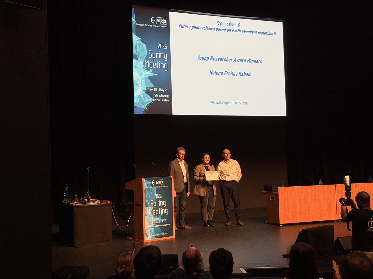 icn2nano's tweet photo. 🏆 AWARDS &amp; RECOGNITIONS

PhD student Helena Rabelo received the 2026 European Materials Research Society (E-MRS) Young Researcher Award. She's in the @GAeNResearch group, led by ICREA Prof. @jarbiol.

👏 Congratulations!

🔍 https://t.co/ub6qRfNd3S 

#ScientificExcellence https://t.co/gARBGoii9T