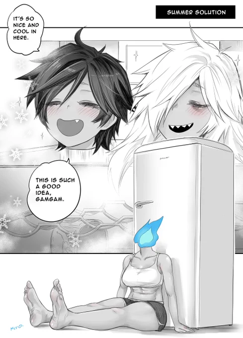 Beating the heat the way only Dullahans can. 