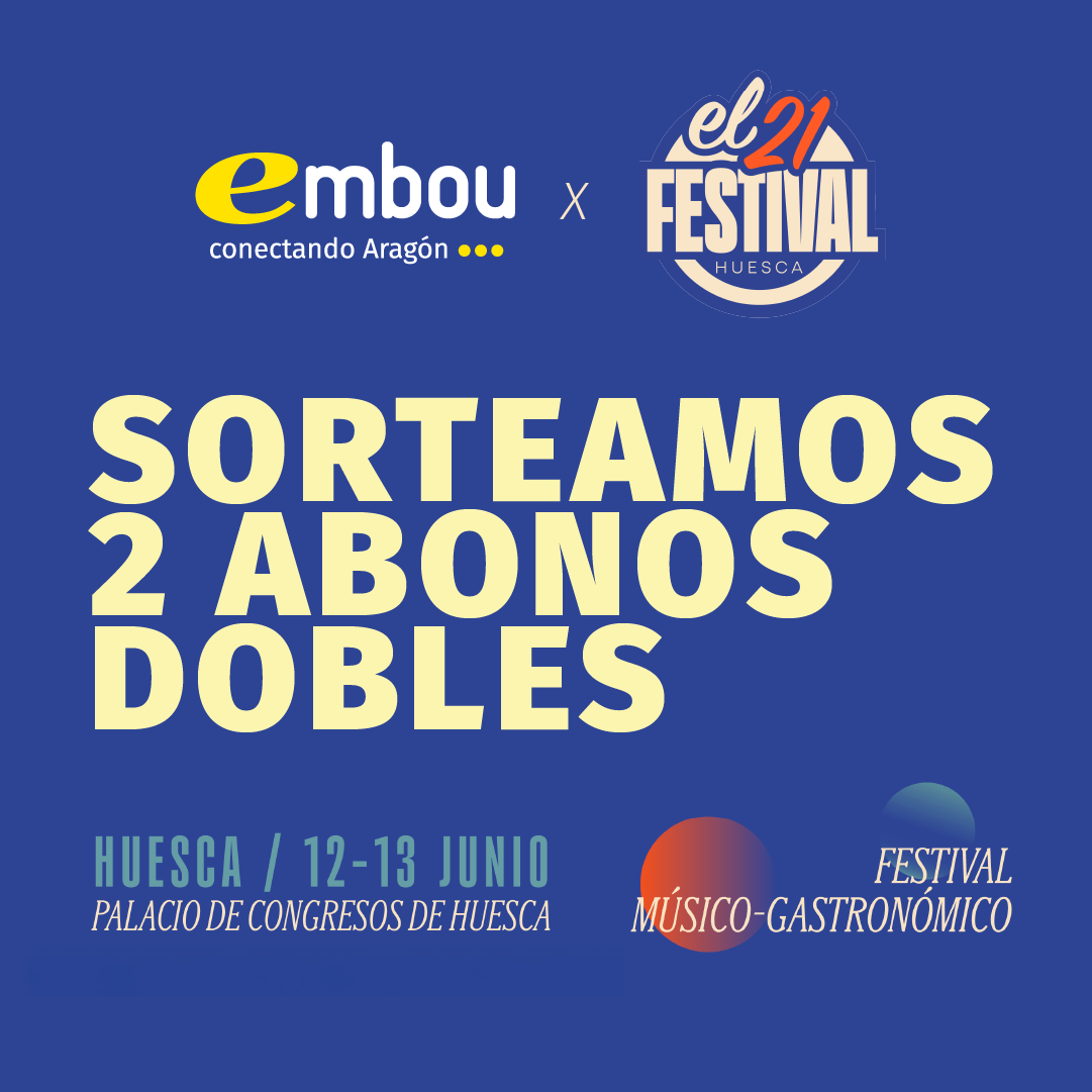 embou_com's tweet photo. 🎶🍴 Música, gastronomía y un planazo en Huesca con @elveintiuno 

Sorteamos un abono doble para vivir los dos días del 21 Festival con artistas como Ginebras, Alice Wonder o Quique González y propuestas gastronómicas con estrellas Michelin ✨

📅 Participa antes del 7 de junio

👉 https://t.co/xvROKVoIt7