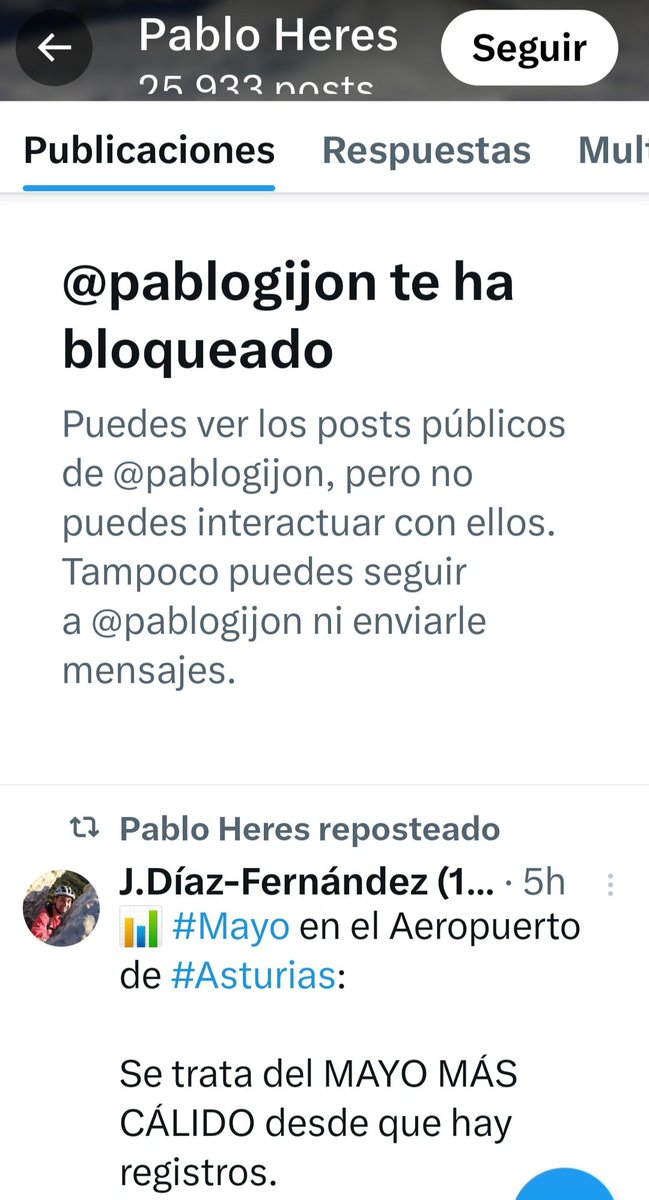 dddd476's tweet photo. Otro meteorólogo que me bloquea  😢 https://t.co/FRt5qwj2Pl