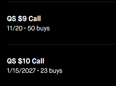 PSInvestor's tweet photo. My QuantumScape Corporation $QS position. 
Calls and Shares. https://t.co/JGOkfqVAnw