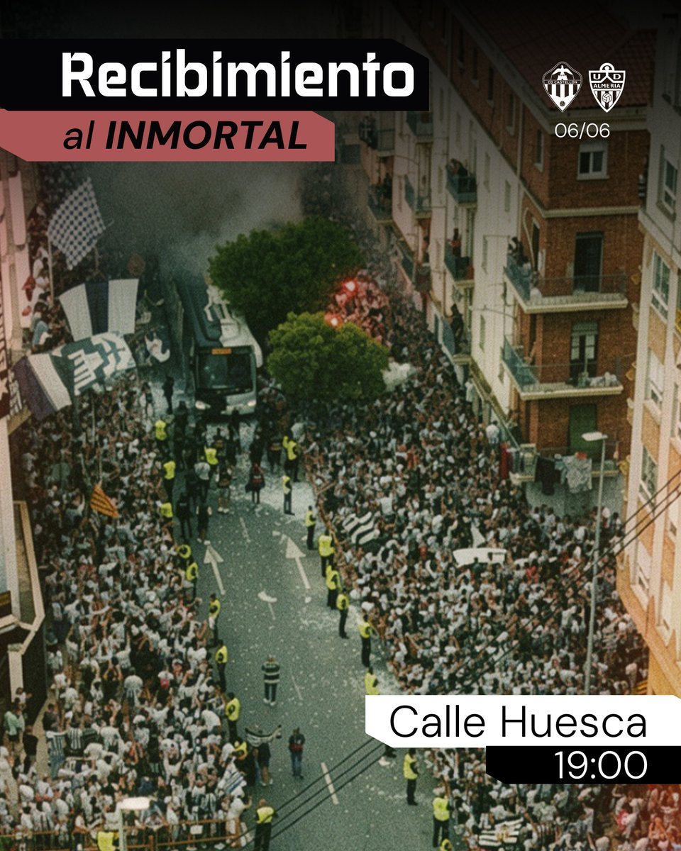 CDCastellon's tweet photo. 🚍 Este sábado repetimos con el recibimiento al Inmortal

Desde las 19h en la Calle Huesca para darle aliento al @CDCastellon antes del #CastellónAlmería

¿Mejoramos el del pasado domingo o qué, afición?

#PPO👂 https://t.co/Je2ys5Onvf