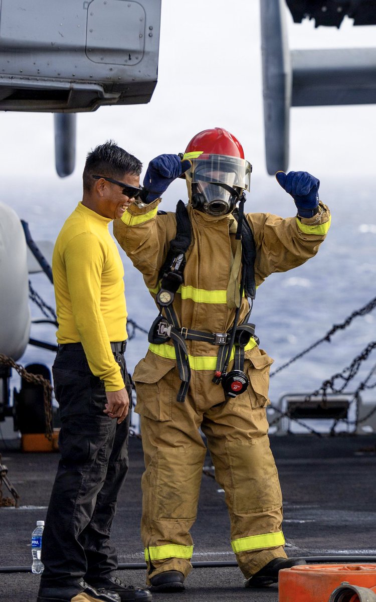 US2ndFleet's tweet photo. Lethality starts with readiness!

Sailors assigned to the Iwo Jima Amphibious Ready Group compete in a Damage Control Olympics on the flight deck of USS Iwo Jima (LHD 7) while underway in the Caribbean Sea.

#USNavy #C2F #Ready2Fight #ForgedtoFight #PrevailToWin https://t.co/W5YItiHsew
