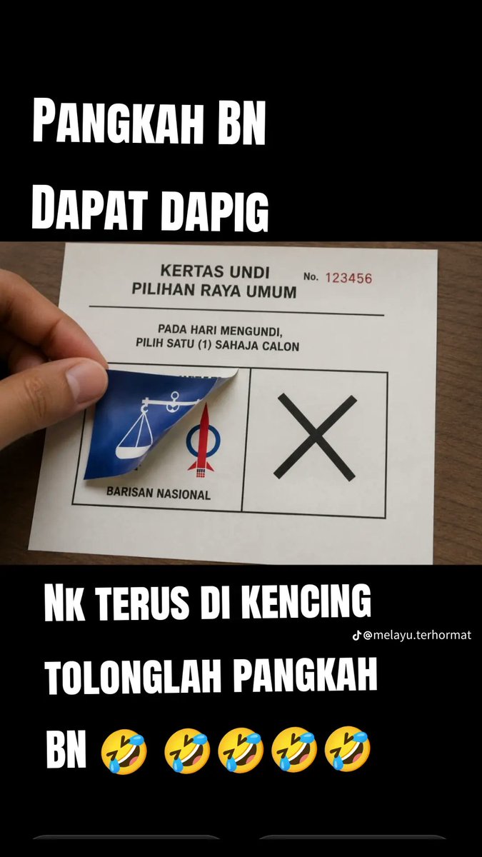 MatMalay's tweet photo. Peringatan kpd pengundi
#PRKJohor #PRKN9 
Ingat, 1 undi BN = 1 undi PH
#BenamkanPHBN 
#KerajaanMadaniGagal
#AnwarPMtakGuna 
#KerajaanGagal 
#KerajaanTidasRakyat https://t.co/gMWP7qSrYL